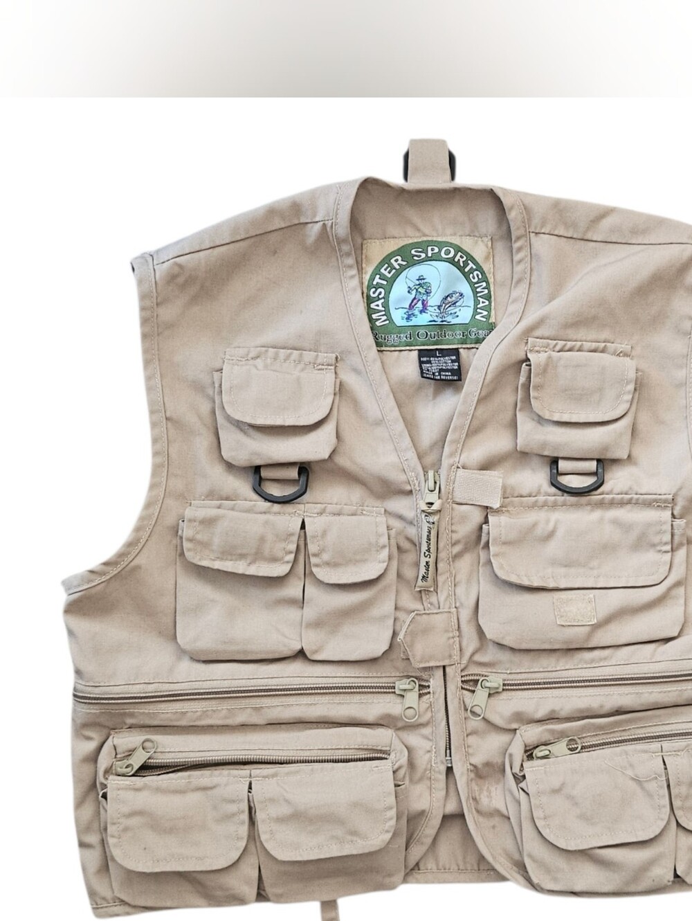 Master Sportsman Beige Utility Vest for Men - Multi-Pocket Outdoor Vest
